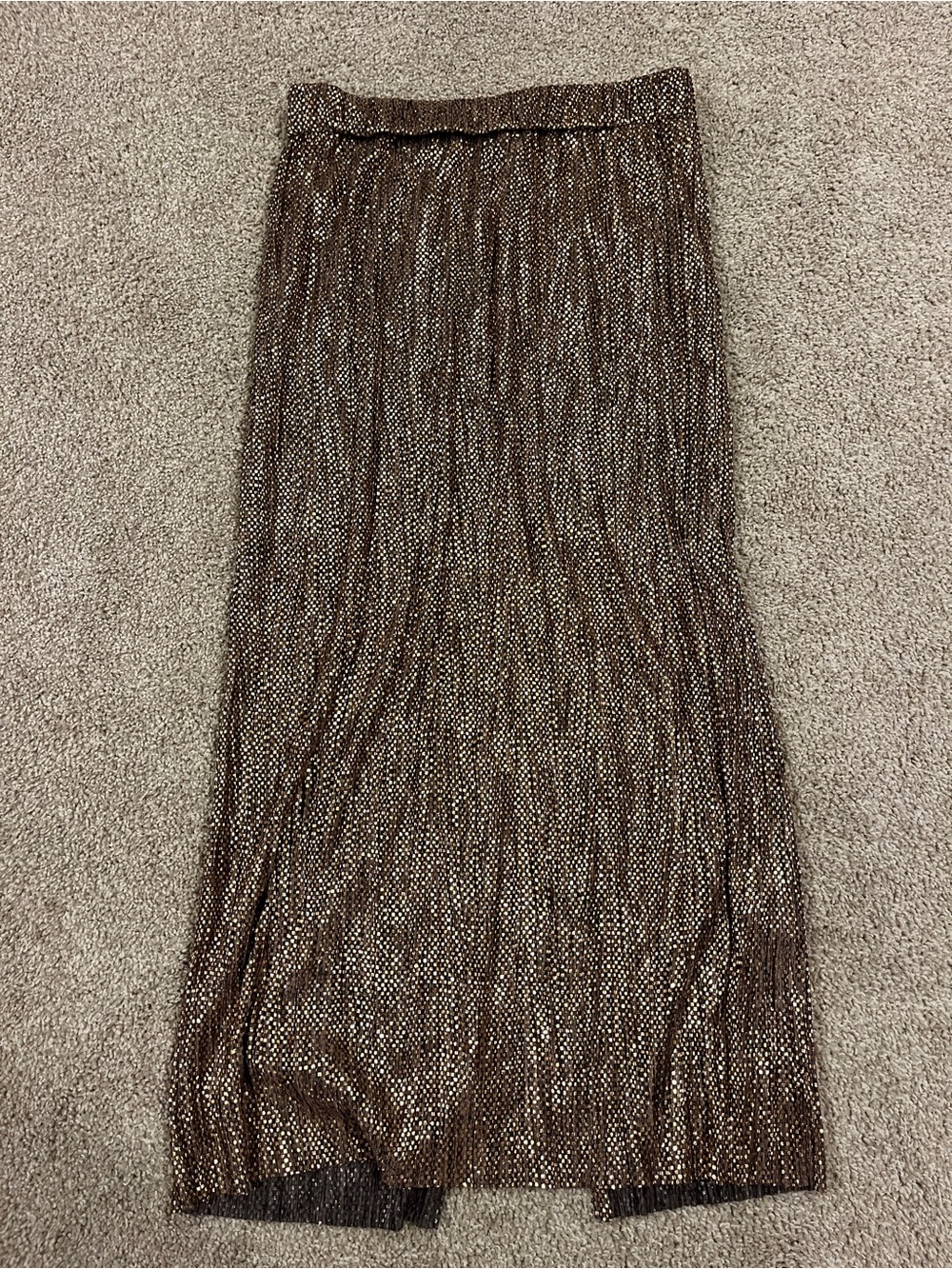 Sabrina Musayev Metallic sparkly midi skirt